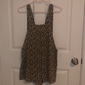 Boutique leopard print overall styled romper